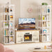 White 360 Degree Rotating Corner Bookshelf Display