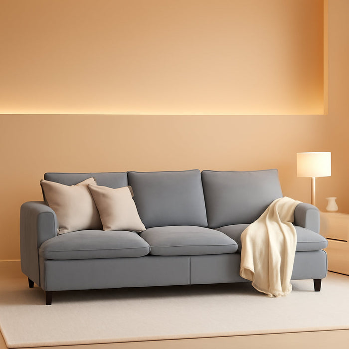 83 Inches CorduroyFabricUpholstery 3 Seater DeepSeat Sofa