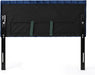 Bierman Upholstered Headboard with Premium Fabric and Classic Button Padded Design, Adjustable Height, Modern Sleek Style, Perfect for Queen (Navy Blue)