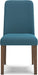 Lyncott Contemporary Dining Room Upholstered Side Chair with Foam Cushion, 2 Count, Blue & Brown