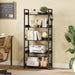 Black Five Tier Bookshelf With Hooks IndustrialWood