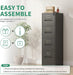 4 Drawer File Cabinet, Vertical File Cabinets with Lock for Home Office,Heavy Duty Office Steel Filing Cabinet for Hanging Letters/Legal/A4, Assembly Required (Black)