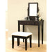 Transitional Vanity Set with Mirror, Stool (Espresso)