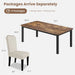 7-Piece 78.7″Dining Table Set with 6 Upholstered Dining Chairs