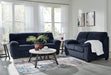 Blue Corduroy Contemporary Sofa For Comfortable Living