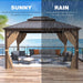 12x14 Hardtop Weatherproof Gazebo With Curtain Netting