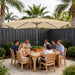 Rectangular Patio Umbrella, 6.5 X 10 Ft Rectangle Table Umbrellas W/Heavy Duty Ribs, Effortless Crank and Push Button Tilt, Wind Resistant Sun Umbrella for Outdoor Patio, Beige