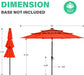 3 Tiers Patio Umbrella with Solar Lights 9Ft Outdoor Market Table Umbrellas with Push Button Tilt for outside Pool Garden, Orange