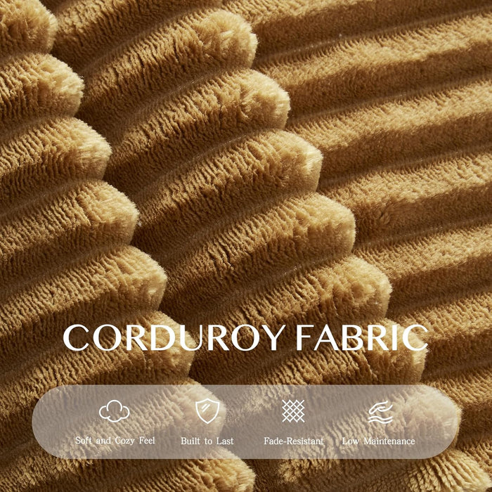 Camel King Size CorduroyFutonProLux SofaBed Chaise Lux