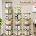 6 Tier RotatingBookshelf CornerDisplayUnit GoldFinish