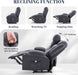 Oversized Recliner Sofa with Heat and Massage, Big Large 3-Seater RV Recliner Couch Sofa for Living Room, Wall-Hugger Reclining Sofa with Cup Holders and USB Port(Fabric, Grey)