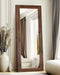 SixtyFiveInch Floor Mirror SolidWood Frame WalnutFinish Brown