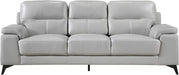 89" Leather Sofa, Silver Gray