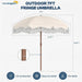7Ft Patio Umbrella with Fringe, Boho Beach Umbrellas, Outdoor Tassels Umbrellas with Push Button Tilt & Carrying Bag, 8 Windproof Fiberglass Ribs, UPF50+