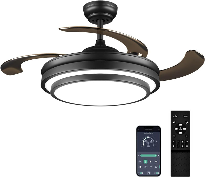 48 Inch Retractable Ceiling Fan Intelligent Controller