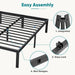 Full Size Metal Platform Bed Frame with Storage Space, Heavy Duty Sturdy Mattress Foundation, Strong Support Slats, 800LBS, Easy to Assemble, Black