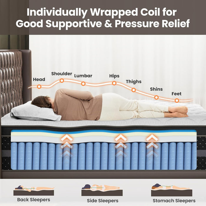 12 Inch Firm Queen Mattress -Hybrid Mattresses in a Box