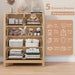 Natural 5 Drawer Dresser, Tall Modern Dresser for Closet, Bedroom