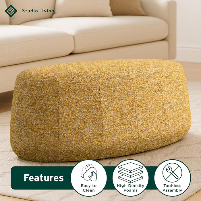 Kayley 40" Oval Shaped Upholstered Ottoman