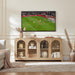 65" Sideboard Buffet Cabinet with Arched Glass Doors, Natural | Modern Wood Sideboard, Spacious Storage Credenza, Adjustable Shelves, Living Room Accent Cabinet, Dining Room & Entryway Use