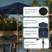 9FT Solar Umbrella 32 LED Lighted Patio Umbrella Table Market Umbrella W/Tilt and Crank, Uv-Resistant Outdoor Umbrella for Pool, Garden, Deck, Navy Blue