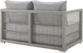 Aura Outdoor Patio Wicker Rattan, Loveseat, Gray Gray