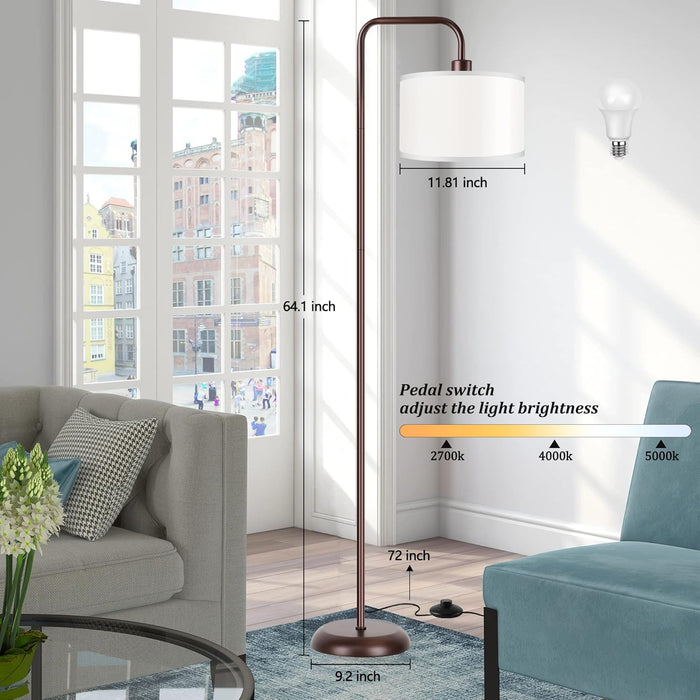 LED Floor Lamp for Living Room, 3 Color Temperature, with Foot Switch, 9W Bulb Included, Oil Rubbed Bronze