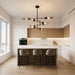 EightLight Sputnik Chandelier Matte Black Gold Finish
