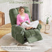 Recliner,Corduroy Electric Recline Chair for Adults Sofa with USB Port,Comfy Corduroy Adjustable Cloud Sofa,Tool-Free Setup,Green