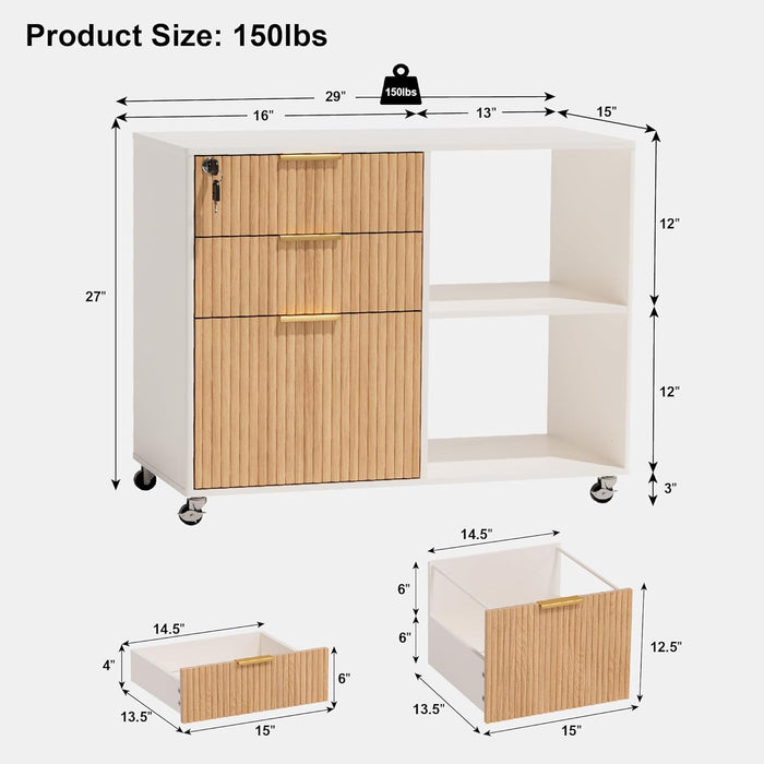 Natural Oak Industrial Grade Filing Cabinet Drawers