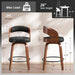 Swivel Bar Stools Set of 2,26" Faux Leather Upholstered Counter Height Barstools with Back,Mid-Century Modern Bar Chairs with Bentwood Legs and Footrest for Kitchen Island Bar Counter Black
