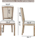 Dining Chairs Set of 2 Beige Rattan Square Back with Solid Wood Legs and Frame for French Country Kitchen Dining Room