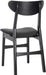 Home Lucca Retro Black and Black Cushion Dining Chair, Set of 2, Wood