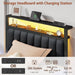 Twin Size Bed Frame with Charging Station and LED Lights