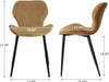 Mid Century Modern Dining Chairs Set of 2, Upholstered Kitchen Dining Room Chairs, Velvet Comfortable Dining Chair with Metal Legs, for Kitchen, Dining, Living Room, Yellowish Brown