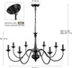 Black Farmhouse Eight Light Chandelier Dining Room