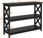 Television Stands & Entertainment Centers with 3 Tier Storage Shelf TV Stand for Living Room, Black
