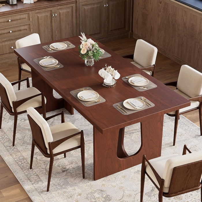 Walnut 71Inch Dining Table Seats SixToEight Contemporary