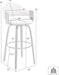Daxton Mid Century Modern Swivel Bar Stool for Kitchen Island Counter in Cream Faux Leather and Walnut Wood, 30" Seat Height