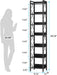 Tribesigns 78.7 Inch Tall Skinny Narrow Bookshelf Bookcase, Black | 7 Tier Bookcase for Small Spaces, Freestanding Display Shelves, Multifunctional Corner Storage Organizer for Home Office