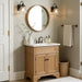 24 Inch Natural round Wood Mirror, Circle Wooden Frame Wall Mirror for Bathroom, Living Room, Bedroom, Entryway