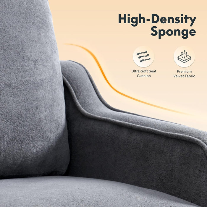 Grey Upholstered Accent Chair Mid Century Contemporary