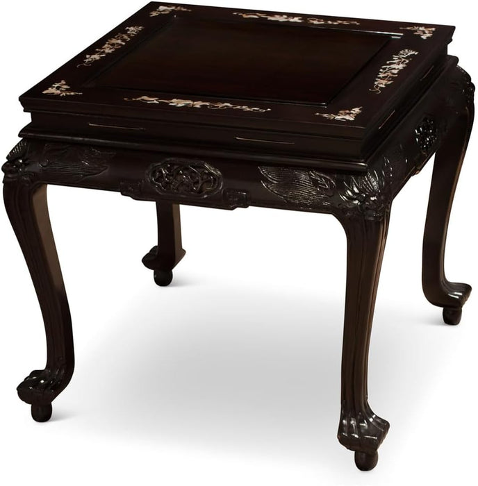 Dark Cherry Rosewood Mother of Pearl Motif Oriental Living Room Set (8Pcs) - with Free inside Delivery