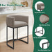 Counter Height Bar Stools Set of 2, 24 Inch Seat Height Barstools for Dining Room, Fabric Upholstered Bar Chair for Kitchen Island, Linen Counter Stools with Metal Legs, Sand