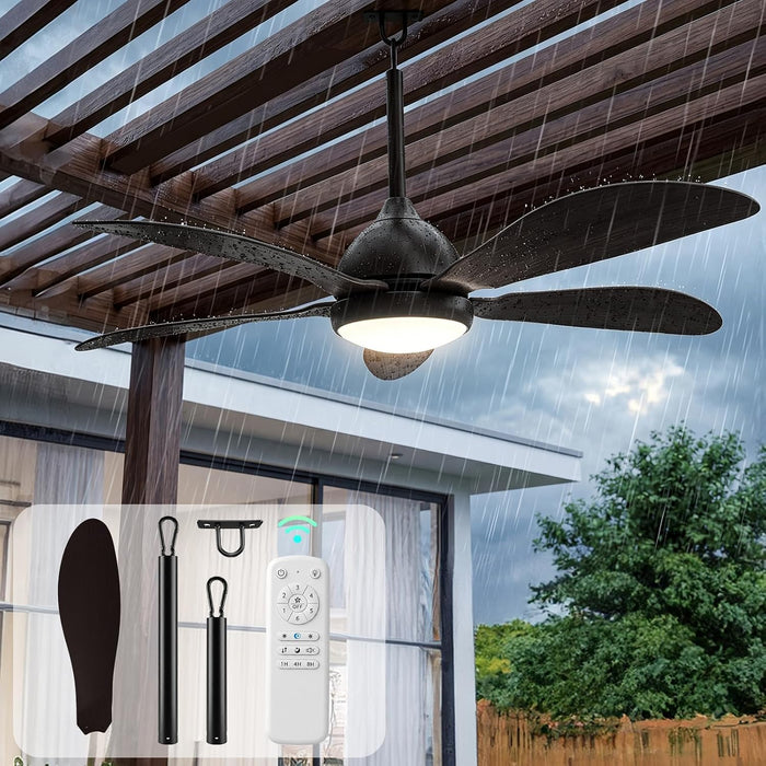 46 Inch Black Outdoor Ceiling Fan Extended Remote Kit