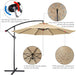 10FT Patio Offset Umbrella - Cantilever Hanging Outdoor Umbrellas W/Uv Protection & 8 Ribs & Handy Crank & Cross Base for Market/Garden/Lawn/Deck/Backyard/Pool - Tan