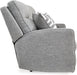 Biscoe Casual UV Resistant Power Reclining Sofa with Adjustable Headrest and USB Ports, Light Gray