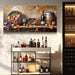 Kitchen Wall Art Grape Barrel Painting Red Wine Glass Fruit Artwork Prints for Dinning Room Bar Canvas Wall Decor for Living Room Food Still Life Abstract Picture Home Decoration 20X40In
