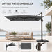 Cantilever Patio Umbrella, Large Square Outdoor Offset Umbrella with Aluminum Pole, 360-Degree Rotation for Garden, Deck, Pool