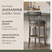 Alexander 31 Inch Tall Bar Height Rotating Low Back Barstool in Reclaimed Oak Finish with Ronan Stone Vegan Leather Seat